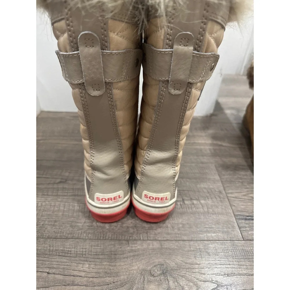 Sorel Tofino II Tan Grey Faux Fur Waterproof Winter Boots NL2332-920 Womens 6
